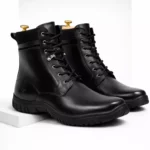 TSF Men's Premium Black Leather Tactical Boots