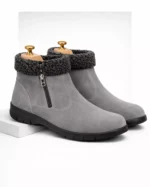 TSF Winter Comfort Ankle Boots for Women – Warm Lining & Easy Zip Design
