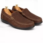 TSF Premium Suede Moc-Toe Loafers in Tan