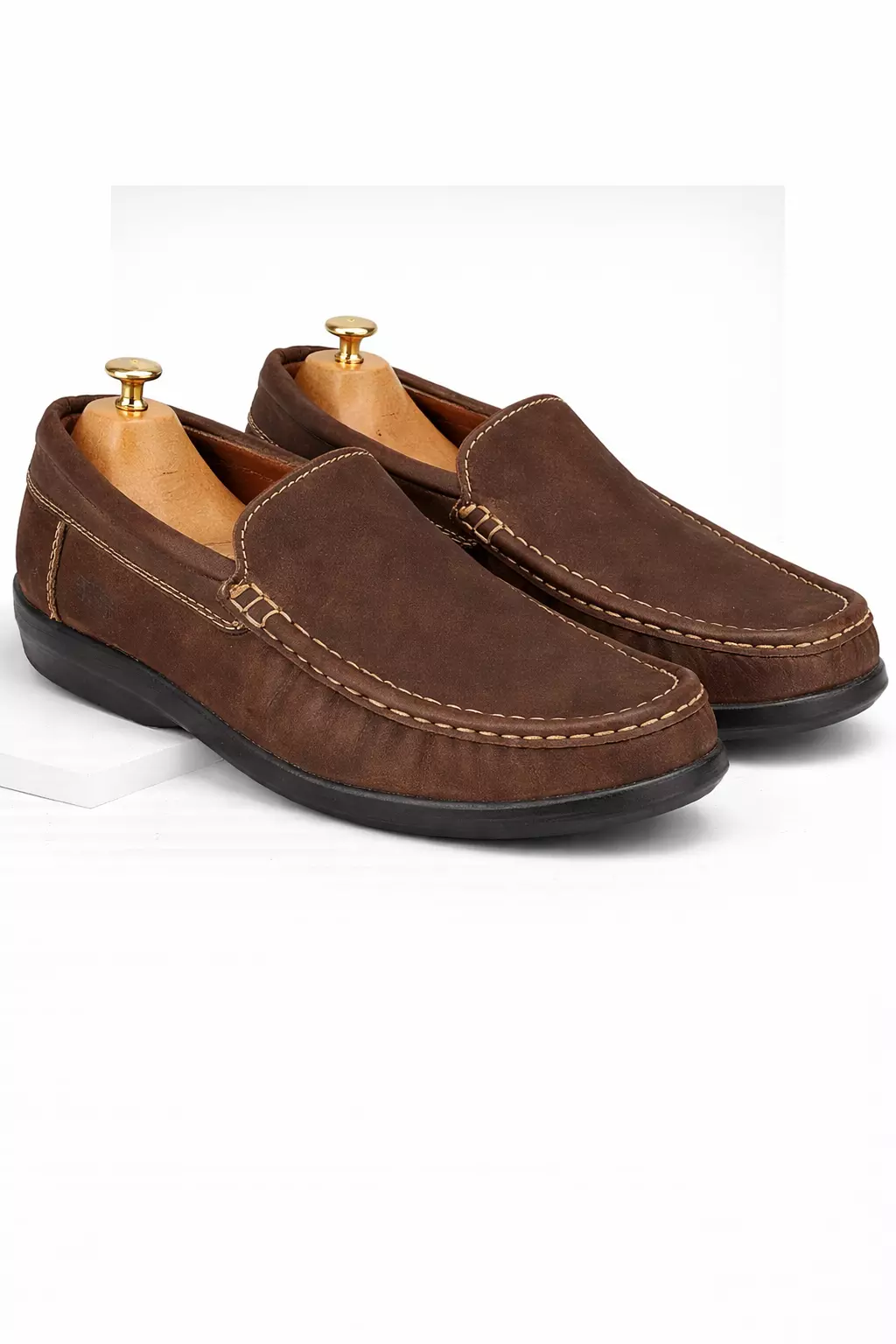 ChatGPT Image Jan 6, 2026, 12_28_16 AM TSF Premium Suede Moc-Toe Loafers in Tan - Image 1