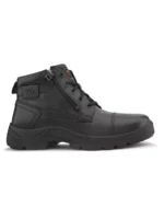 TSF Genuine Leather Zip Police Boots For Men (9405-BLK) - Image 3