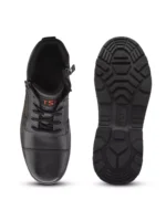 TSF Genuine Leather Zip Police Boots For Men (9405-BLK) - Image 8