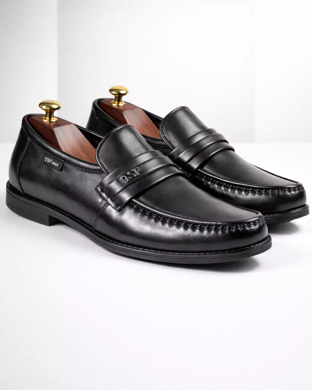 2 TSF Men Solid Leather Formal Loafers - Image 1