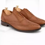 TSF Premium Tan Leather Brogue Lace-Up Shoes for Men – Classic Formal Elegance