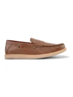 TSF Men Tan Leather Loafers