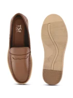 TSF Men Tan Leather Loafers - Image 9