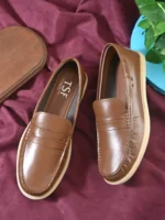 TSF Men Tan Leather Loafers - Image 2