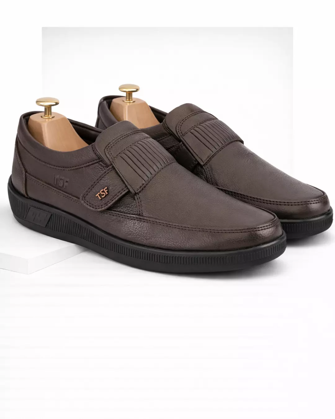 30 TSF Premium Brown Leather Slip-On Shoes for Men – Everyday Comfort & Smart Style - Image 1