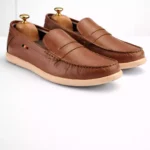 TSF Men Tan Leather Loafers