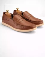 TSF Men Tan Leather Loafers