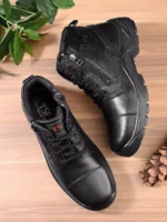 TSF Genuine Leather Double side Zip Police Boots For Men - Image 2