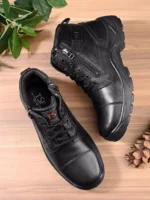 TSF Genuine Leather Double side Zip Police Boots For Men - Image 2