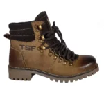 TSF L DIKE 06 BRN LETAHER FUR BOOT FOR WOMEN's
