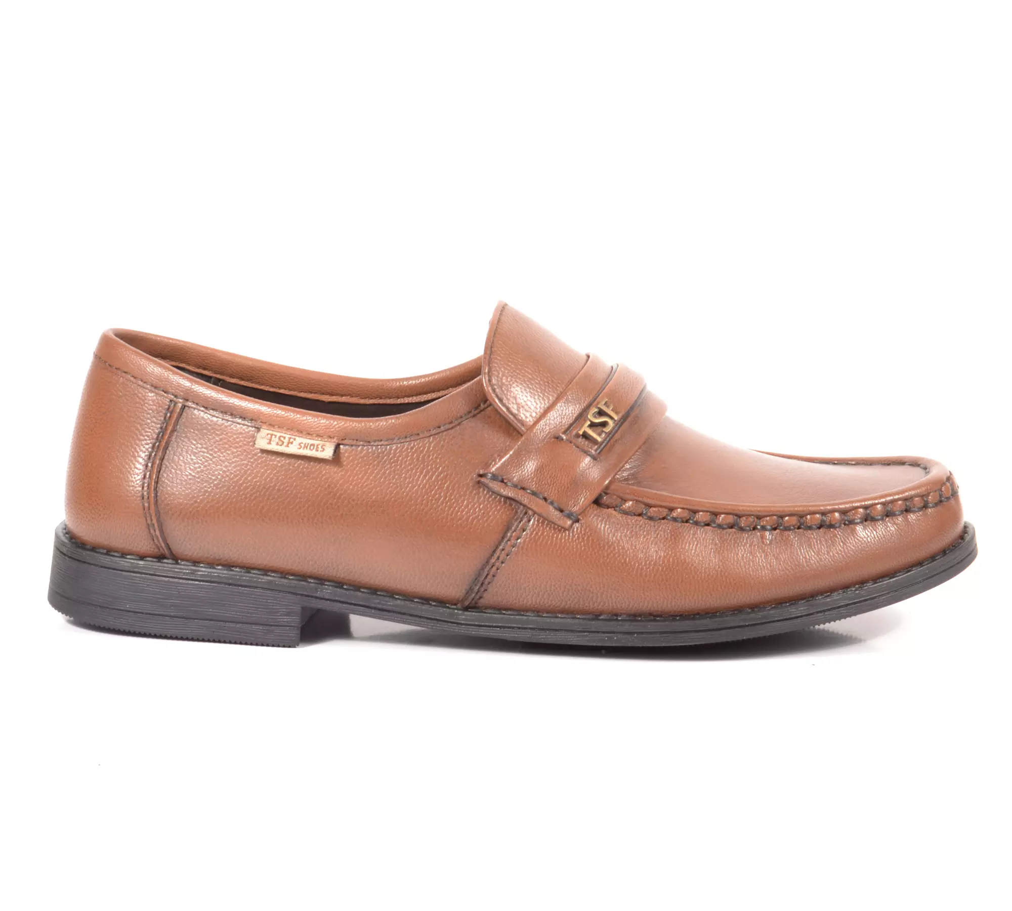 TSF Men Solid Leather Formal Loafers