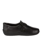 TSF Men's Black Textured Slip-On Loafers