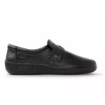 TSF Men's Black Textured Slip-On Loafers