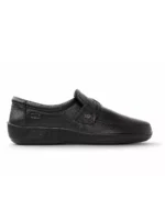 TSF Men's Black Textured Slip-On Loafers