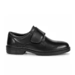 Men’s Classic Black Formal Velcro Shoes | Premium Leather Office & School Wear | Comfortable Slip-On Design