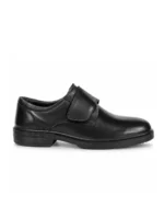 Men’s Classic Black Formal Velcro Shoes | Premium Leather Office & School Wear | Comfortable Slip-On Design