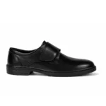 Men’s Classic Black Formal Velcro Shoes | Premium Leather Office & School Wear | Comfortable Slip-On Design