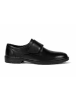 Men’s Classic Black Formal Velcro Shoes | Premium Leather Office & School Wear | Comfortable Slip-On Design