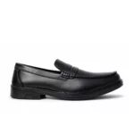 Men’s Black Synthetic Slip-On Formal Loafers – Classic Penny Style