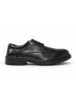 Premium Black Genuine Leather Formal Safety Shoes for Professional & Industrial Use