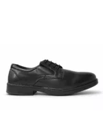 TSF Men’s Black Formal Uniform Shoes | Premium Leather Finish Lace-Up Office & Duty Shoes