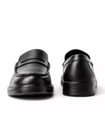 Men’s Black Synthetic Slip-On Formal Loafers – Classic Penny Style - Image 4