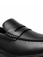 Men’s Black Synthetic Slip-On Formal Loafers – Classic Penny Style - Image 5