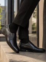 TSF Premium Leather Men's Black Formal Slip-On Shoes | Office, Business & Party Wear - Image 2