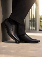 TSF Men's Black Textured Formal Slip-On Shoes | Premium Office, Business & Party Wear - Image 2