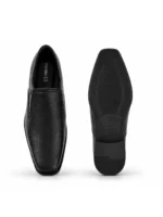 TSF Men's Black Textured Formal Slip-On Shoes | Premium Office, Business & Party Wear - Image 7
