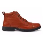 TSF Men's RedTan Police Duty Boots with Side Zip | Lace-Up Ankle Boots with Black Sole