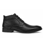 TSF Men's Premium leather Formal Ankle Boots | Textured Finish Lace-Up Dress Boots