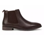 TSF Men's Premium Leather Chelsea Boots | Elastic Side Panel | Classic Formal Ankle Boots
