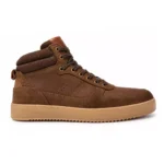 TSF Men's Premium Brown High-Ankle Casual Sneakers with Lace-Up Closure